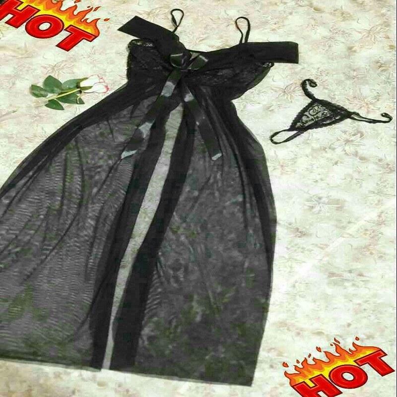 لباس خواب پرنسسی تور و گیپور بلند بهمراه شورت لامبادا
