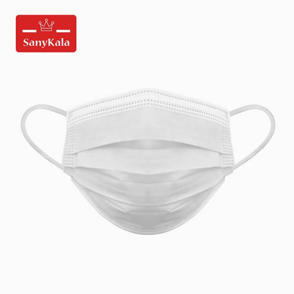 ماسک سه لایه سفيد پرستاري فنردار Face Mask
